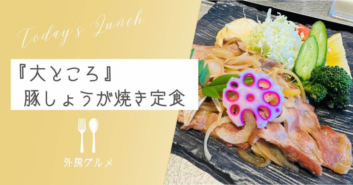 【田園風景に突如あらわる】『美食酒華 大ところ』豚しょうが焼き定食【ソトボンヌ】 -リアル多拠点日記