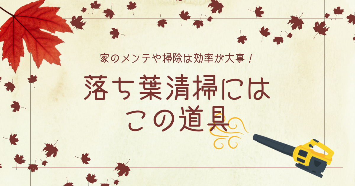多拠点生活の家のメンテや掃除は効率が大事！｜落ち葉清掃にはやっぱりこの道具【おさ】 -リアル多拠点日記